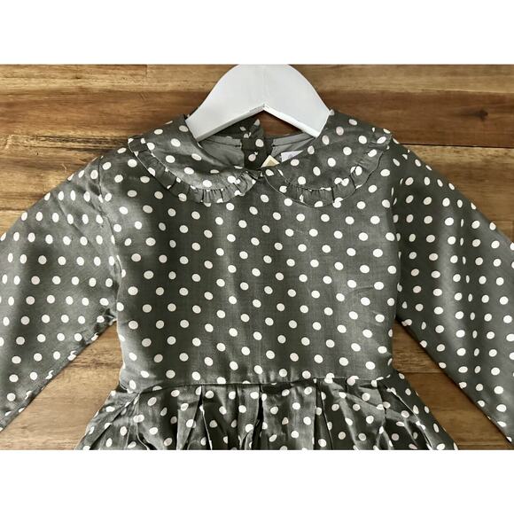 NWT Rachel Riley Grey Polka Dot Long Sleeve Rayon Dress European 5 *READ* - Picture 8 of 10